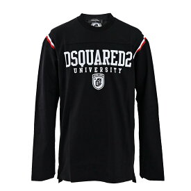 ディースクエアード DSQUARED2 クルーネック長袖Tシャツ S74GD1218 S24658 Varsity Fit Tee 900 ブラック 2024年春夏新作 2024SS メンズ 【off_overthirty】