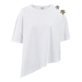ロエベ LOEWE Tシャツ ASYMMETRIC T-SHIRT S540Y22X54 2100 ホワイト 2024SS レディース 2024年春夏新作