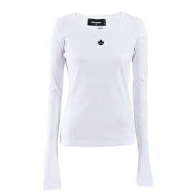 ディースクエアード DSQUARED2 クルーネック長袖Tシャツ S75GD0428 S23S010 Mini Fit Tee 100 ホワイト 2024AW 2024年秋冬新作 レディース ギフト プレゼント