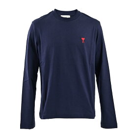 アミ AMI クルーネック長袖Tシャツ BFUTS235.724 430 ネイビー 2025年春夏 2025SS メンズ 期間限定価格 ギフト プレゼント 【ラスト1点 XXXlサイズ】