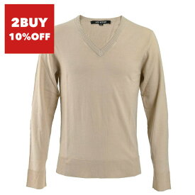 【2点で10%OFFクーポン対象】ニールバレット NEIL BARRETT Vネックニット BMA88 6609 ベージュ メンズ レディース 【ラスト1点 Mサイズ】 カシミヤ
