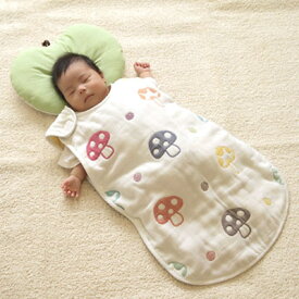 Hoppetta ホッペッタ champignon(シャンピニオン) 6重ガーゼスリーパー〜Hoppettaの人気のシャンピ二オン・シリーズの6重ガーゼスリーパーです。赤ちゃんの寝冷え防止に役立ちます！
