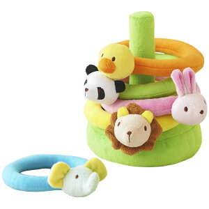 Ed.inter エドインター ふわふわなげっこ〜エドインターの5匹の動物の布製輪投げです。輪っかの中には鈴やビーズが入っているのでラトル(ガラガラ)としても使用できます。(811207)