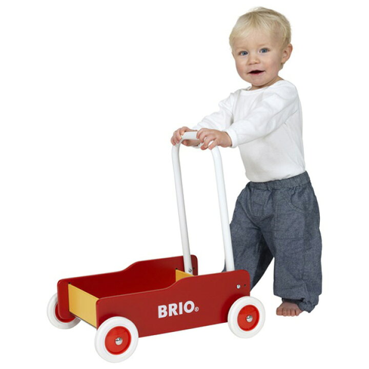 楽天市場】BRIO ブリオ 手押し車（赤）〜BRIOの赤ちゃんの木のおもちゃ 