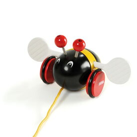 BRIO ブリオ プルトイ バンブルビー〜BRIOの赤ちゃんの木のおもちゃシリーズ。キュートなハチの木製プルトイです。