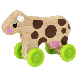BRIO ブリオ プッシュトイ ミニカウ〜BRIOの赤ちゃんの木のおもちゃシリーズ。可愛いウシさんの木製プッシュトイです。お出かけ用のおもちゃとしても最適です。(30309)