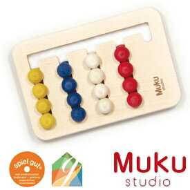 Muku-studio 無垢スタジオ ならべっこ 日本製 ガラガラ 色合わせ パズル 0歳 グッド・トイ spielgut シュピールグート 男の子、女の子の出産祝いやハーフバースデー、1歳の誕生日、クリスマスプレゼントにおすすめの日本製木のおもちゃです。(muku01)