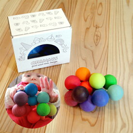 Grimm's Spiel & Holz Design グリムス社 ビーズグラスパー〜ドイツ・グリムス社のカラフルな木製ボールが連なった赤ちゃんの手遊びのおもちゃ。両手でつかめるようになった赤ちゃんにぴったり！(SH08121)