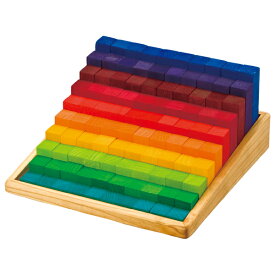 Grimm's Spiel & Holz Design グリムス社 にじのカウンティングブロック 小 100P〜ドイツ、グリムス社の色彩と基尺が整ったブロック積み木。数や色の種類を学んだりお勉強もできます。(GM42100)