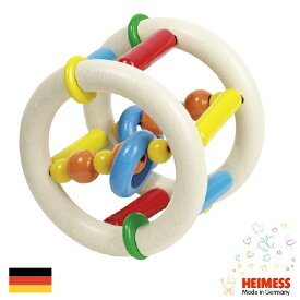 Heimess ハイメス リングラトル ローラー | 出産祝い人気のドイツ製、Heimess（ハイメス）のカラフルな木製ビーズのラトル、ガラガラ、赤ちゃんのおもちゃです。(G733640)