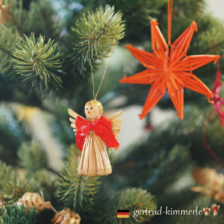 楽天市場】クリスマス ストローオーナメント 天使 4-5cm 赤糸 : 木のおもちゃ ユーロバス
