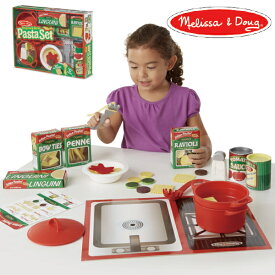 Melissa & Doug メリッサ＆ダグ おままごと パスタセット 3歳、4歳の男の子、女の子のお誕生日プレゼントやクリスマスプレゼントにおすすめ。アメリカの大手玩具メーカーMelissa & Doug(メリッサ&ダグ)の木製のおままごと用玩具（おもちゃ）です。(MD9361)