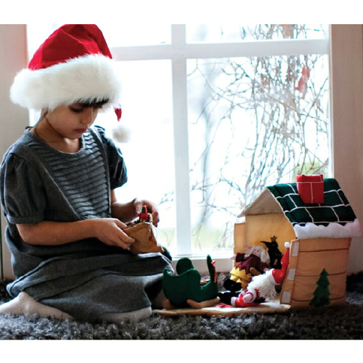 楽天市場 Oskar Ellen オスカー エレン サンタの家 2歳 3歳の男の子 女の子の誕生日やクリスマスプレゼントにおすすめの スウェーデンoskar Ellenのママも欲しくなるようなファブリックトイ ドールハウス サンタさんのワークハウスです 木のおもちゃ ユーロバス