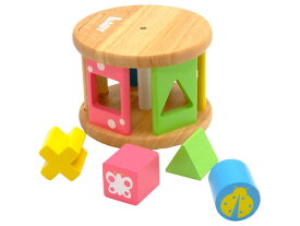 Edute エデュテ KOROKOROパズル〜転がしたり、音を楽しんだり、初めての形合わせパズルに最適なEdute エデュテの赤ちゃんの木のおもちゃです。(LA-001)