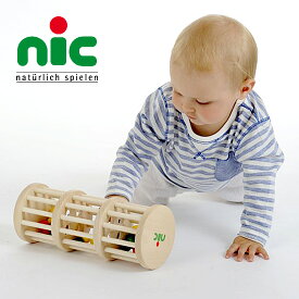 nic ニック社 ドラム玉落とし〜ドイツ・nic（ニック社）の体を大きく使って遊ぶビッグサイズの木製ラトル（ガラガラ）「ドラム玉落とし」です。(NIC-G3-4)