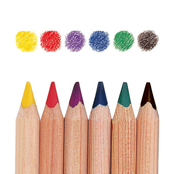 [メール便可] LYRA リラ社 Super FERBY スーパーファルビー 色鉛筆 軸白木  ヴァルドルフ6色セット〜ドイツ・LYRA（リラ社）のシュタイナー教育で用いられる自然の美しい色合いが表現できる色鉛筆です。 | 木のおもちゃ ユーロバス