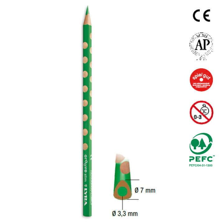 楽天市場】[メール便可] LYRA リラ社 Groove グルーヴスリム 色鉛筆 24色セット（シャープナー付き）〜ドイツ・LYRA（リラ 社）の人間工学から考えられた色鉛筆。可愛らしい水玉模様が正しい握り方をサポートしてくれる鉛筆Groove（グルーヴ）シリーズ。 : 木のおもちゃ ...