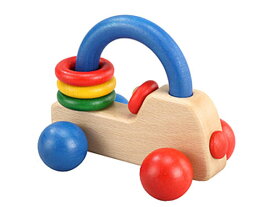 Play Me Toys プレイミートーイズ ロイヤルカー カラー〜ドイツ産の良質なブナ材を使用した赤ちゃんの車のおもちゃです。ガラガラとしてもご使用できます。(pi0603)