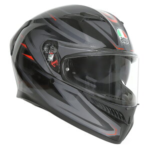 �y�����zK3 JIST Asian Fit - SYTH BLACK/RED �o�C�N�p �t���t�F�C�X�w�����b�g ���S�̕ۏؕt�� AGV�i�G�[�W�[�u�C�j