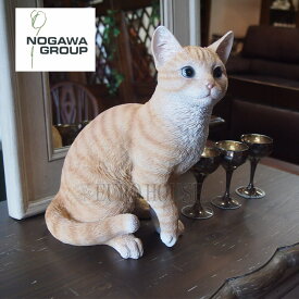 【送料無料】茶トラねこ 茶 置物 猫 レジン オブジェ ディスプレイ インテリア ギフト プレセント 野川農園 贈り物 インスタ映え 送料無料