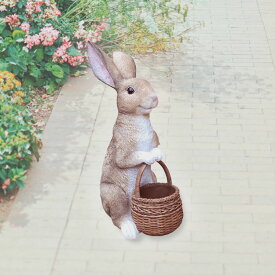 【送料無料】 ラビット オーナメント レジン オブジェ ディスプレイ インテリア リアルウサギポット 穴あり インスタ映え 贈り物 野川農園 インスタ映え animal