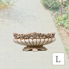 【送料無料】プランター レジン オブジェ ディスプレイ インテリア ローズ L バラ 穴あり