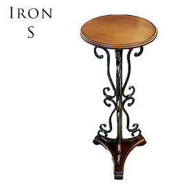 15日迄ずっと店内商品P最大20倍【送料無料】サイドテーブル S 花台 TEL台ラック ロートアイアン製 鉄 木製 インスタ映え cota