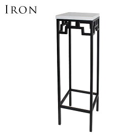 15日迄ずっと店内商品P最大20倍【送料無料】サイドテーブル 四角 角形 スクエアテーブル テーブル アンティーク 人工大理石 インテリア シンプル アイアン 鉄 W25×D25×H93.5 AJ-333 綿長物産 cota