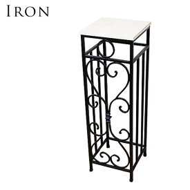 15日迄ずっと店内商品P最大20倍【送料無料】コンソールテーブル テーブル 花台 TEL台 サイドテーブル ラック ロートアイアン製 鉄 天然大理石 インスタ映え cota