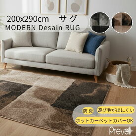 15日迄ずっと店内商品P最大20倍【送料無料】ラグ カーペット サグ 200×290 BR ブラウン BK ブラック ホットカーペットカバー可 モダン ラグ おしゃれ ラグ リビングトルコ製 カジュアル モダン 敷物 プレーベル