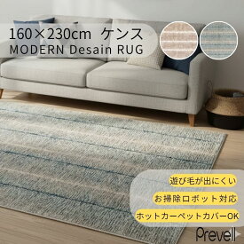 15日迄ずっと店内商品P最大20倍【送料無料】ラグ カーペット ケンス 160×230 BL ブルー BE ベージュ ホットカーペットカバー可 モダン ラグ おしゃれ ラグ リビング絨毯 敷物 プレーベル