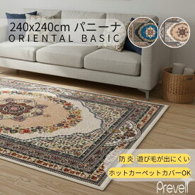 15日迄ずっと店内商品P最大20倍【送料無料】ラグ カーペット パニーナ 240×240 CR クリーム　BL ブルー ホットカーペットカバー可 モダン ラグ おしゃれ ラグ リビングエジプト製 カジュアル モダン 敷物 プレーベル