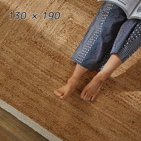 マラソン期間中店内商品ポイント最大20倍【送料無料】ラグ カーペット オスロ ホワイト 130×190 ジュード 麻 リゾート雰囲気 リビング グラムスタイル