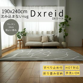 マラソン期間中店内商品ポイント最大20倍【送料無料】ラグ D×リート2 190×240cm グレー 洗えるラグ ウレタンラグ 折り畳みラグ 床暖対応ラグ ホットカーペット対応ラグ グラムスタイル 滑り止め付きラグ おしゃれラグ 北欧モダンラグ