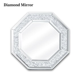15日迄ずっと店内商品P最大20倍【送料無料】卓上 ・ 壁掛け 兼用 2WAY ミラー octagon 八角 鏡 スタンド ウォール ゴージャス ショップ アパレル セレブ クリスタル スワロ ラインストーン おしゃれ インスタ映え