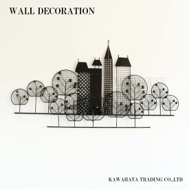 【送料無料】パネル ウォールアートパネル ブラック 壁飾り 飾り アイアン 町 建物 模様 モダン お洒落 パネルアート