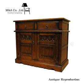 【送料無料】キャビネット サイドキャビネット 収納 アンティーク 無垢材 ヴィンテージ調 シンプル 木製 オーク材