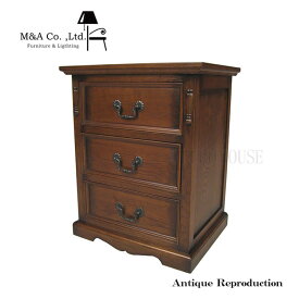 【送料無料】チェスト 3段 収納 3段チェスト アンティーク 無垢材 ヴィンテージ調 シンプル 木製 オーク材 Clip