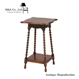 【送料無料】花台 飾り台 角型 四角天板 飾り棚 サイドテーブル テーブル アンティーク 無垢材 ヴィンテージ調 シンプル 木製 オーク材