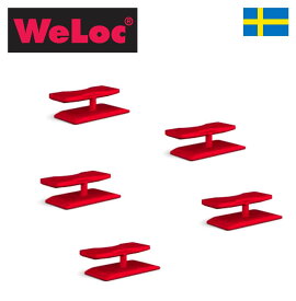 ウェーロック　WeLoc　ウェーロッククリップイット「ボックスロックBoxLoc」PA7　赤　5個セット　スウェーデン製　（段ボール用クリップ）（クロージャー、キッチンクリップ、保存クリップ）
