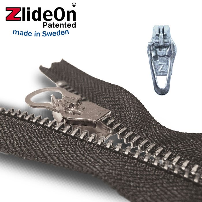 年末年始大決算 壊れたファスナーを簡単に修理する北欧スウェーデン生まれの便利ツールです ズライドオン ZlideOn 3CB-2 シルバー 角プルタブ ジッパー お中元 チャックの簡単修理ツール ファスナー 動画 スライダー