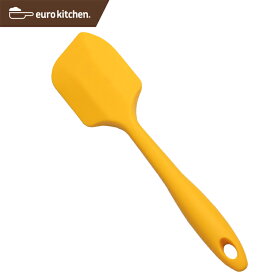 ユーロキッチン eurokitchen 一体型シリコンスパチュラ フィン型 中 黄（イエロー）シリコンへら【パン作りにおすすめ ハンドクリーナー 一体型 一体式 シリコン シリコーン オールシリコン】