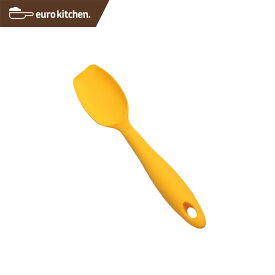 ユーロキッチン eurokitchen 一体型ホールシリコンスクープ（スプーン型スパチュラ） 小 黄（イエロー） シリコンへら【ハンドクリーナー 一体型 一体式 シリコン シリコーン オールシリコン】