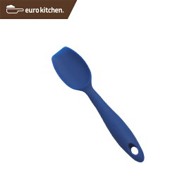 ユーロキッチン eurokitchen 一体型ホールシリコンスクープ（スプーン型スパチュラ） 小 青（ブルー） シリコンへら【ハンドクリーナー 一体型 一体式 シリコン シリコーン オールシリコン】
