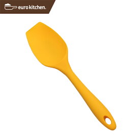 ユーロキッチン eurokitchen 一体型ホールシリコンスクープ（スプーン型スパチュラ） 大 黄（イエロー） シリコンへら【ハンドクリーナー 一体型 一体式 シリコン シリコーン オールシリコン】