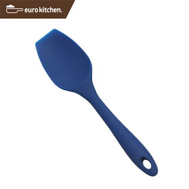 ユーロキッチン eurokitchen 一体型ホールシリコンスクープ（スプーン型スパチュラ） 大 青（ブルー） シリコンへら【ハンドクリーナー 一体型 一体式 シリコン シリコーン オールシリコン】