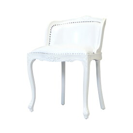 輸入家具 ロココ調 バニティー スツール 椅子 イス 猫足 猫脚 アンティーク アンティーク家具調 クラシック フランス イタリア ヨーロッパ ビクトリアン バロック 姫 姫系 白 ホワイト 6090-N-18PU65