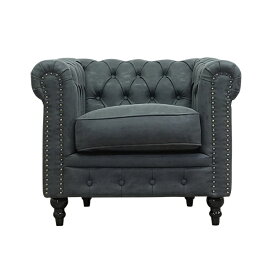 輸入家具 そふぁ ボタン ソファー デザイナーズ ヴィンセントシリーズ シングルソファ 家具 ソファ ヴィンテージブラックPUレザーコンパクトチェスターフィールドシングルソファ ブラック 黒色 本革調 1人掛け VC1P71K ソファ専門店 ロイヤルソファズ VINCENT(ヴィンセント)