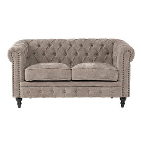 輸入家具 そふぁ ソファー デザイナーズ ヴィンセントシリーズ ソファ 2人掛け 2シーター 家具 アンティークグレー 布製 ファブリック チェスターフィールド 2シーターソファ ボタン VINCENT VC2F260K ソファ専門店 ロイヤルソファズ