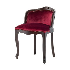 輸入家具 ロココ調 バニティー スツール 椅子 イス 猫足 猫脚 アンティーク アンティーク家具調 クラシック フランス イタリア ヨーロッパ ビクトリアン バロック 姫 姫系 レッド ベルベット 赤 E6090-N-5F280